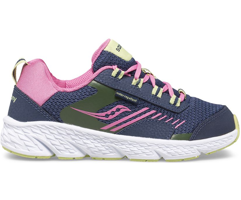 Saucony Wind Shield Kids' Sneakers Navy / Green / Pink | Canada 774ZUTG